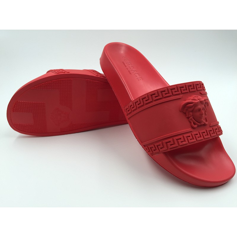 red versace slippers