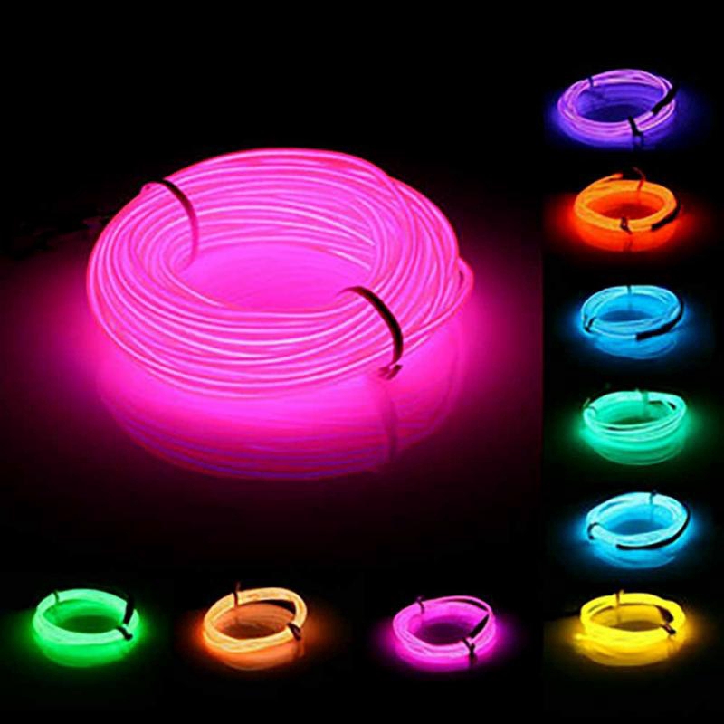 Fluorescent Green Kmruazre 2m/6ft USB Neon Light Electroluminescent Wire Glowing Strobing Decorative Light for Xmas Party Pub Costume Cosplay Festival Decoration 