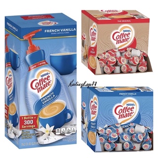 Nestle Coffee-mate French Vanilla and The Original Liquid Creamer 180 single serve portions and pump