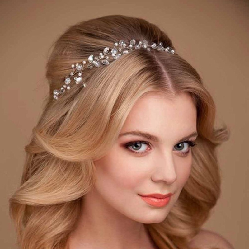 Xi Hair Jewelry Summer Bridal Hair Tiara Head Piece Rhinestone Hair Pin Crown Headband Shopee Philippines