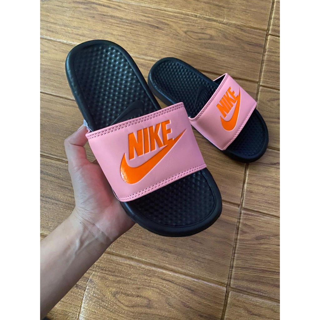 neon nike slides