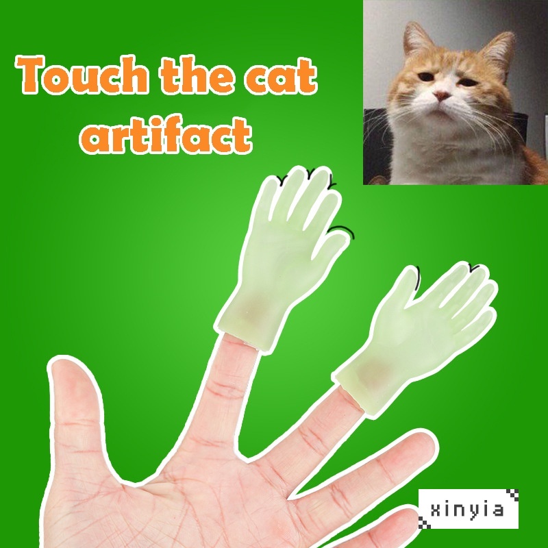 1 Pcs Tiktok Funny Cat Small Rubber Hands Finger Cap Kitten Cat Toy Pet Accessories Meme Xinyia #5
