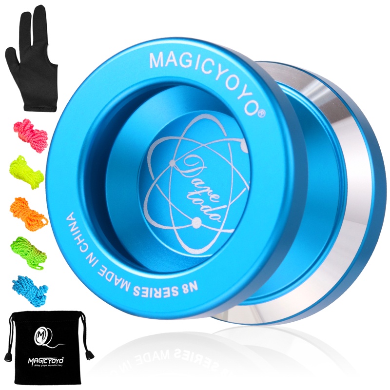 MAGICYOYO N8 Professional Unresponsive Yoyo, Aluminum Metal Undersized Yoyo for Kids, 5 Strings