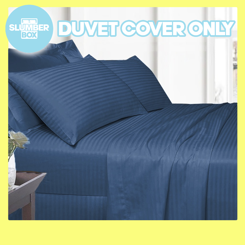 Slumber Box Duvet Cover Premium Plain Stripes Quilt Cover Zipper