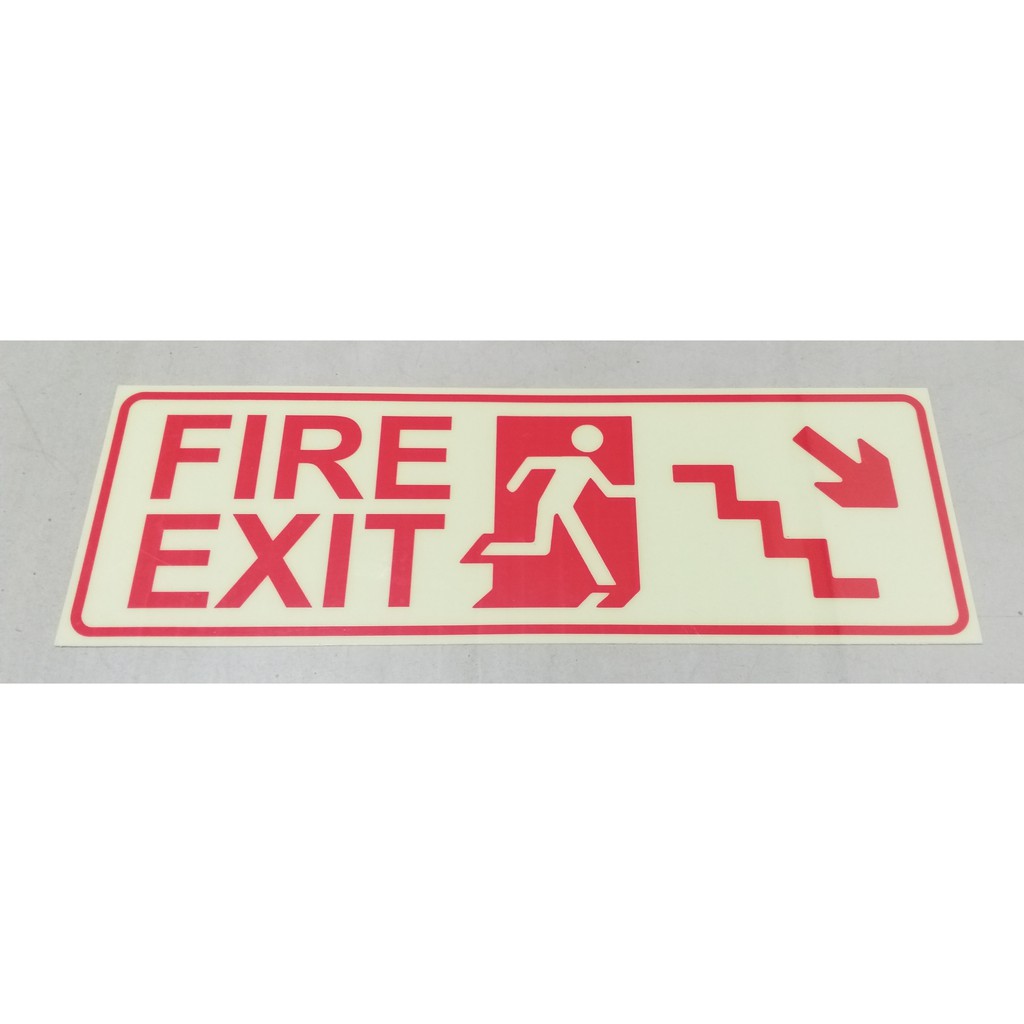 Luminous Fire Exit Stairs Down Right Sign Sticker Shopee Philippines