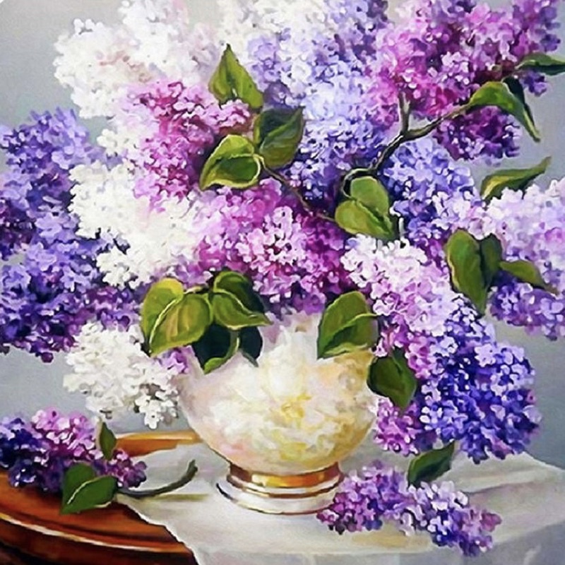 Diamond Painting: Lavender Flowers 30x30cm (DIY Crystal Art Kit ...