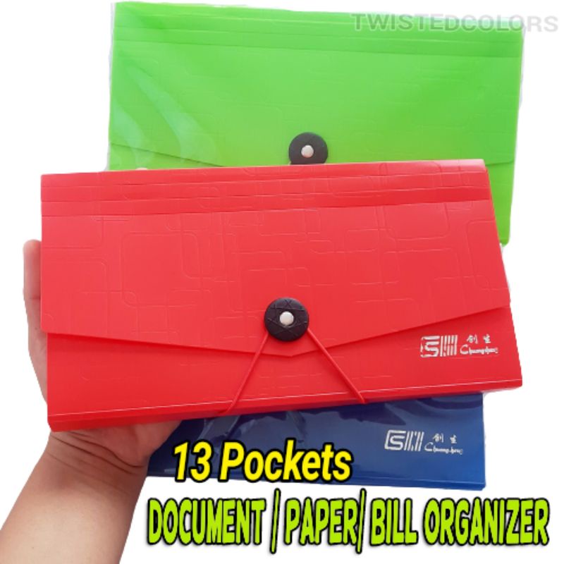 Portable Expandable Document Organizer Accordion Envelope Paper Bill