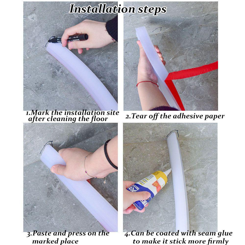 SUER1EN Water Stopper Shower Dam Barrier Bathroom Accessories Flood Barrier Dry and Wet Separation Shower Dam Door Bottom Sealing Strip