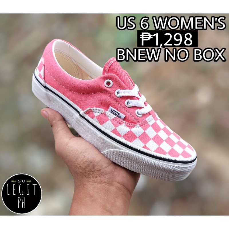 strawberry pink checkered vans