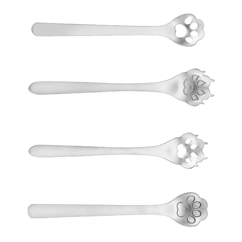4PCS Coffee Spoon Stainless Steel Teaspoon for Kitchen Restaurant A