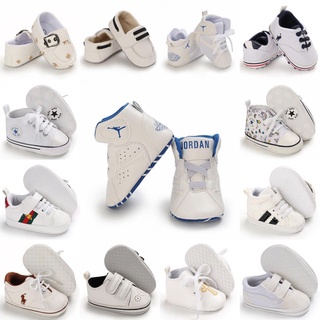 White baby shoes casual fashion non - slip cloth sole sports shoes for newborns the first step shoes newborn baby baptism shoes