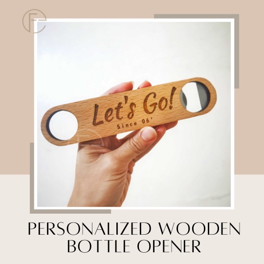Personalized Wooden Bottle Opener Souvenir Giveaways Gift FREE