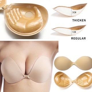 Women's Sexy Non Slip  bra Invisible Push Up Bra Self-Adhesive Silicone Seamless Front Closure Sticky Backless Strapless Bra