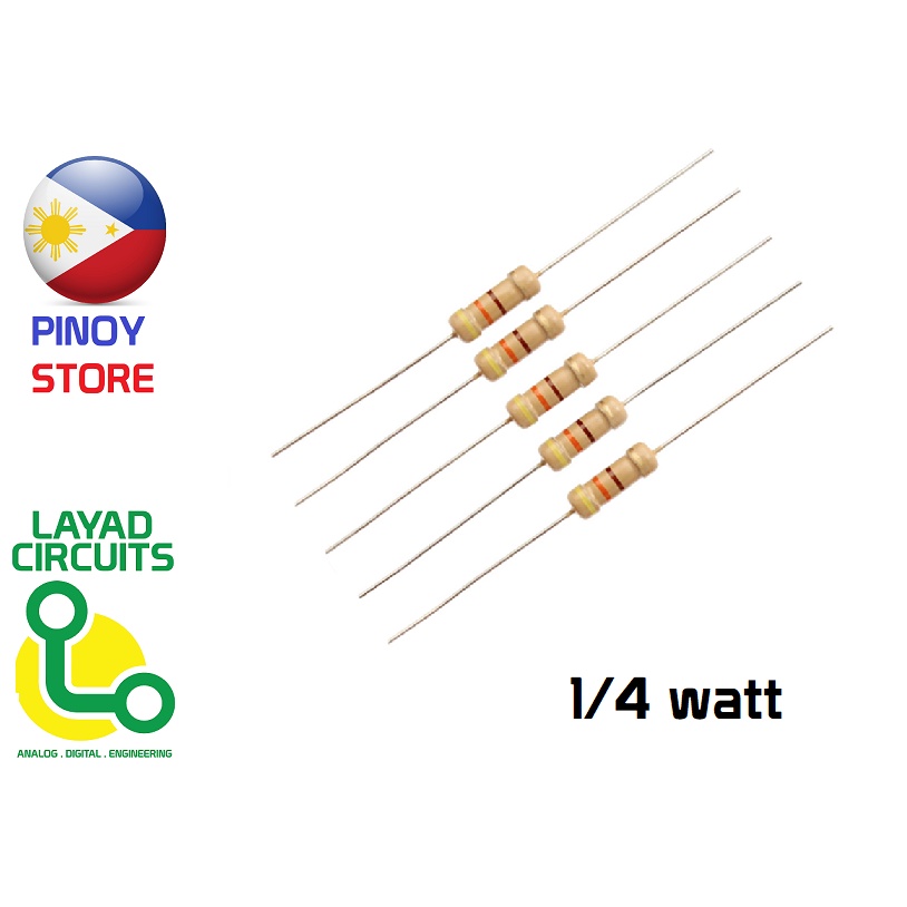 5pcs Resistors below 1k ohms Carbon Film Resistor 0.25 watt Through