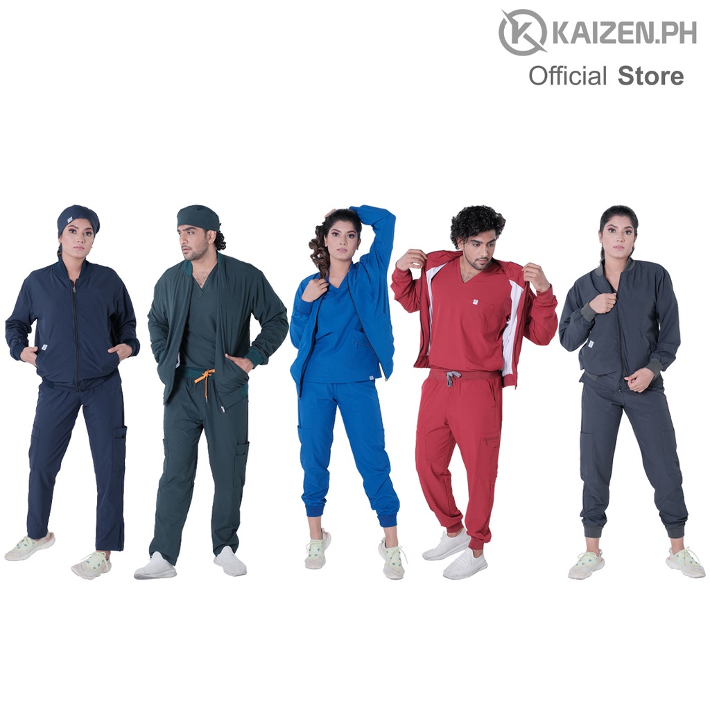 KAIZEN.PH Scrub Suit Jacket KSSJ01 Full Zipper Knitted Jacket Shopee
