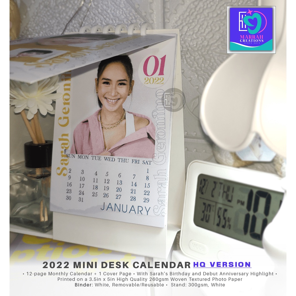 MPS Sarah Geronimo 2022 Calendars Shopee Philippines