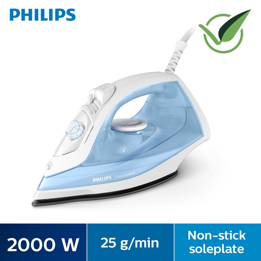 Philips GC1740 2000W Non Stick Plate CoS 25g SOS 90g Calc Clean 220ml