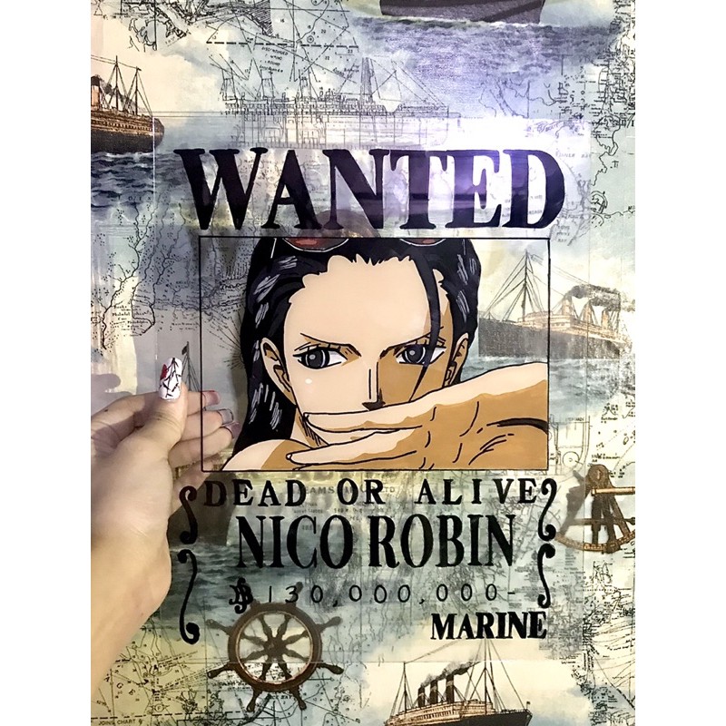 Nico Robin Wanted Poster One Piece Glass Art Shopee Philippines