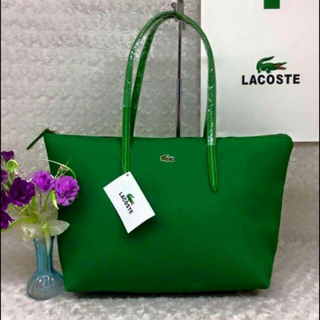 lacoste tote bag green