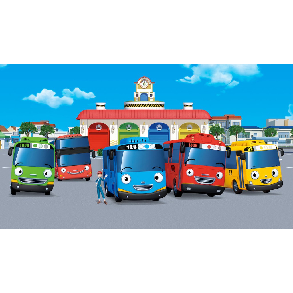 Tayo The Little Bus 4 in 1 Set with Parking Garage Set Tayo The Little Bus 4 in 1 Set with Parking Garage Set
