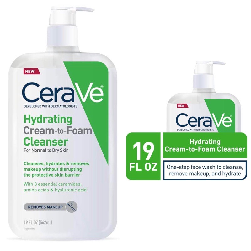 CeraVe Hydrating Cream-to-Foam Facial Cleanser 19 oz | Shopee Philippines