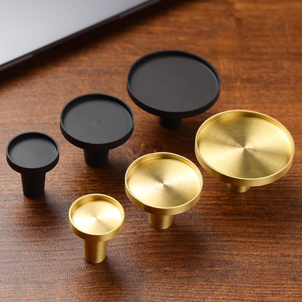 Black Gold Furniture Handles Brass Drawer Knobs Handles for Cabinets and Drawers Round Dresser Knob Modern Style Kitchen Knobs