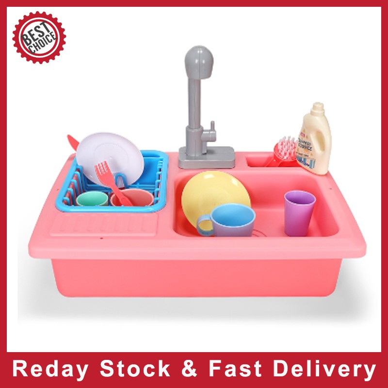 ABS Kid Pretend Washing Dishes Mini Kitchen  Playset Toy  