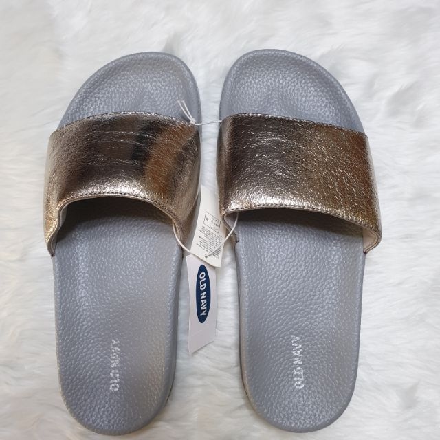 navy slide sandals