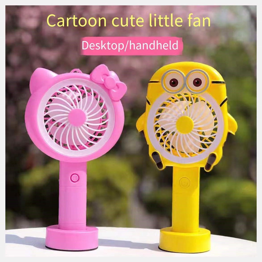 Mini Fan USB Charging Cartoon Handheld Fan Portable Student Desktop withHandheld USB Fan