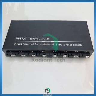Fiber Switch 8 SC Port 2 RJ45 Port 10/100M Fiber Transceiver Media Converter Single Mode