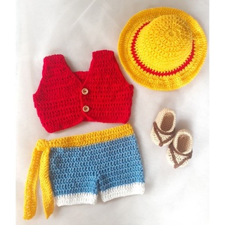 Crochet One piece LUFFY set for baby 0-12Months old
