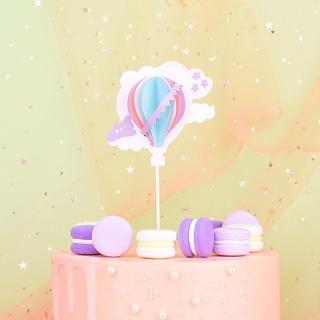 Hot Air Balloon Cake Topper Birthday Romantic 3D Cloud Airplane Cake Decoration #9