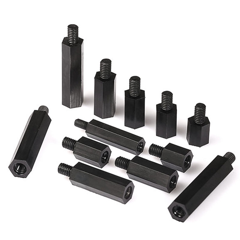 Hex Column Standoff Spacer Screws Nuts Male Female Black Nylon Plastic
