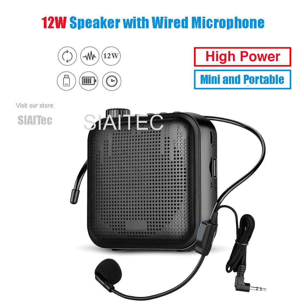 aporo-t15-12w-portable-wired-microphone-lapel-speaker-megaphone-mini