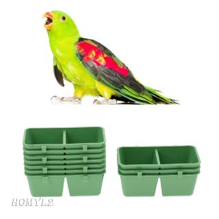 10Pcs Bird Parrot Plastic Bowl Cups Food Seed Water Feeding Dish Feeder