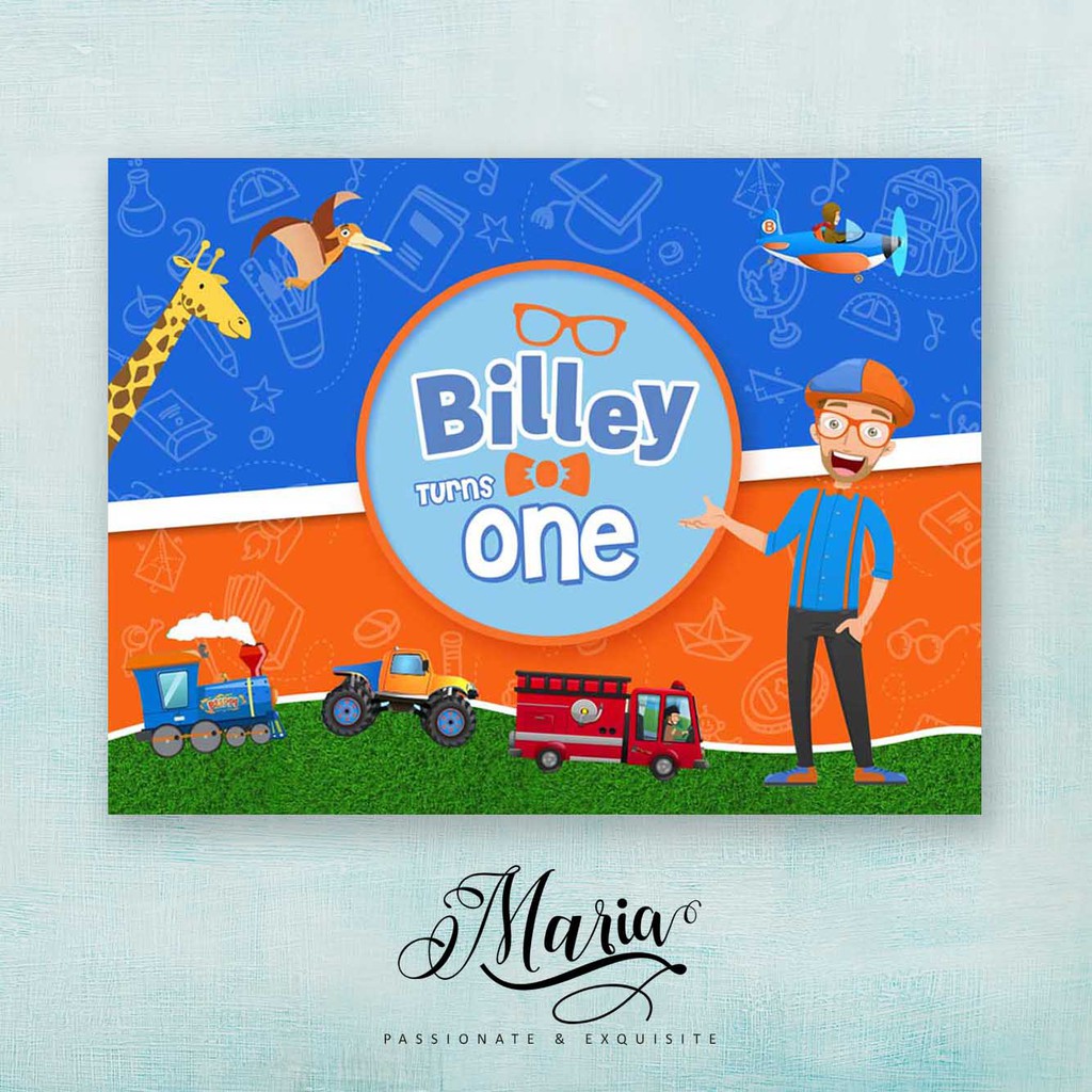 Personalized Blippi Birthday Banner Shopee Philippines