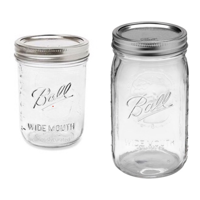 BALL Mason Jar Wide Mouth 16oz / 32oz (Slightly Dented Band/Lid ...