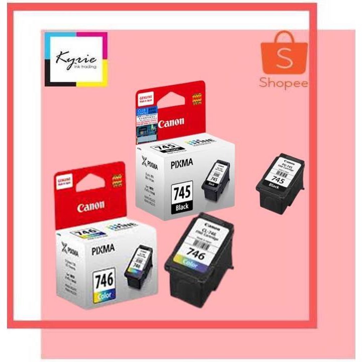 Canon 745746 Pg 745 And Cl 746 Black And Tricolor Original Ink Cartridge Combo Set Shopee 8792
