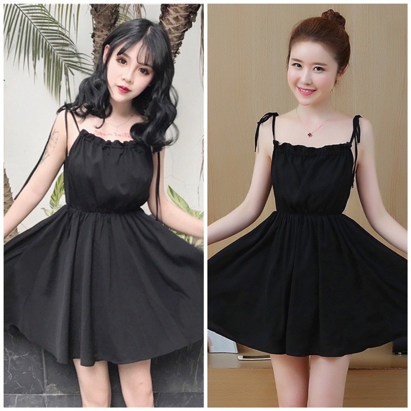 sling sleeveless black dress