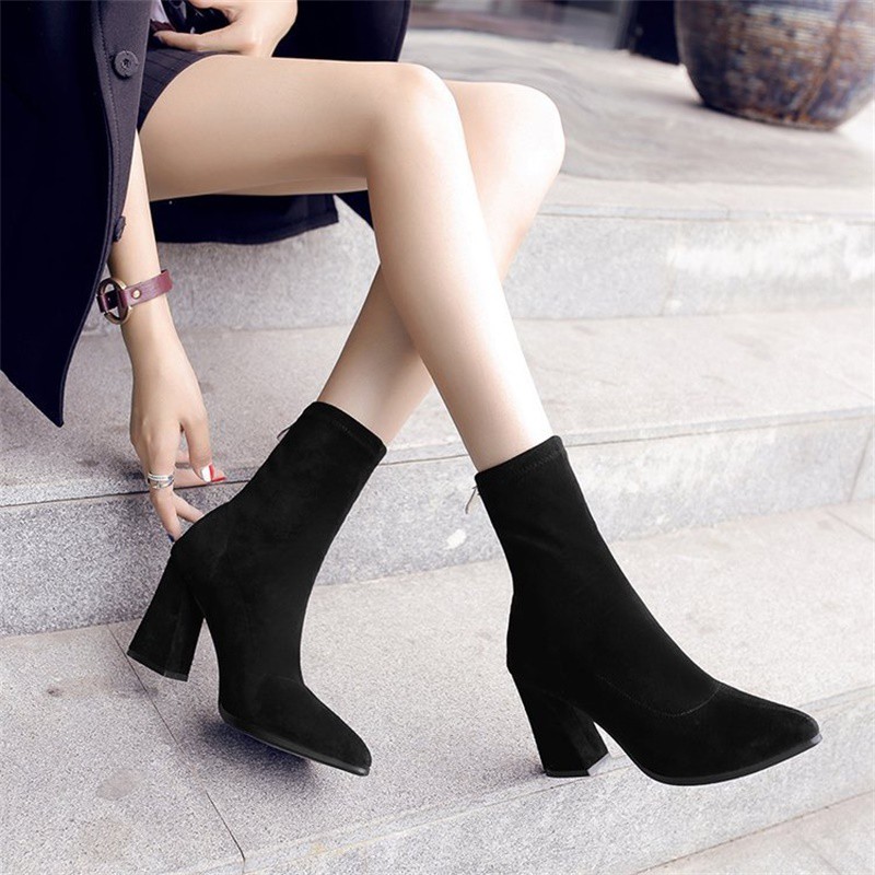 mid calf booties with heels