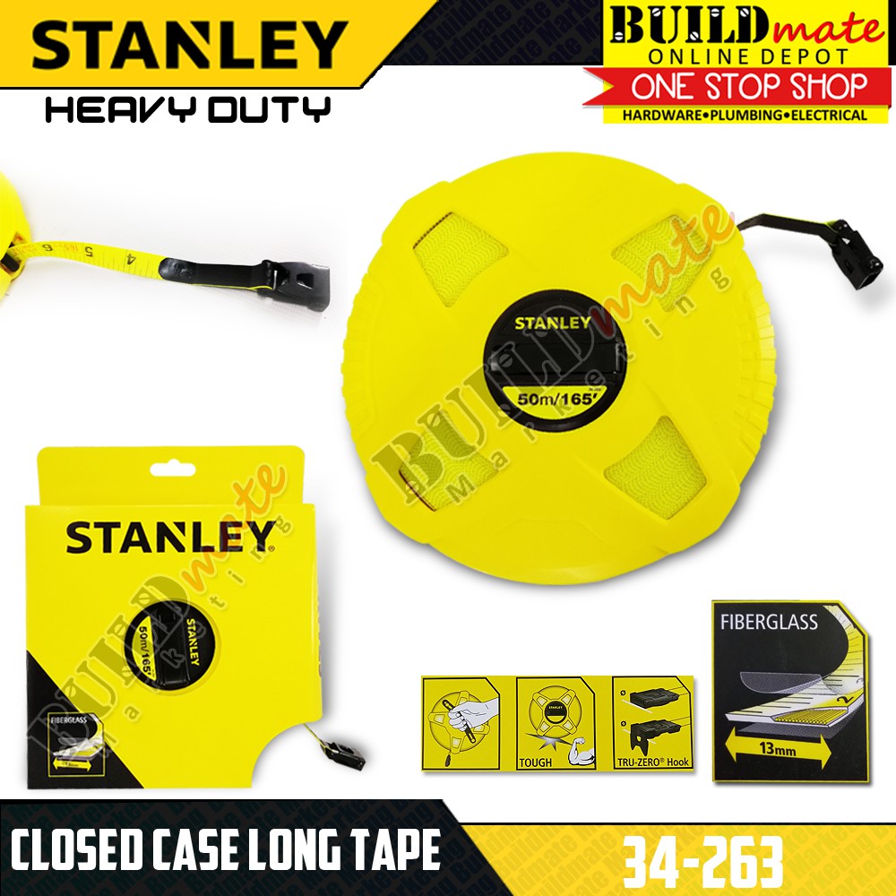 STANLEY ORIGINAL Closed Case Fiberglass Long Tape 50m/165ft 34263 •BUILDMATE• SHT Shopee