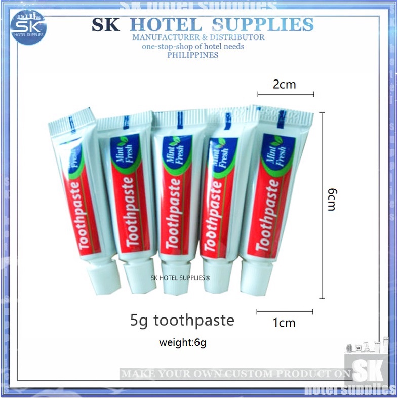 5 grams Hotel Supplies toothpaste (for guest kits) Shopee Philippines
