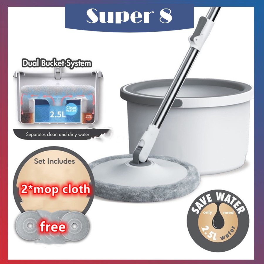 Self Wash Spin Mop With Spinner Falt Rotating Mop Cleaner With New