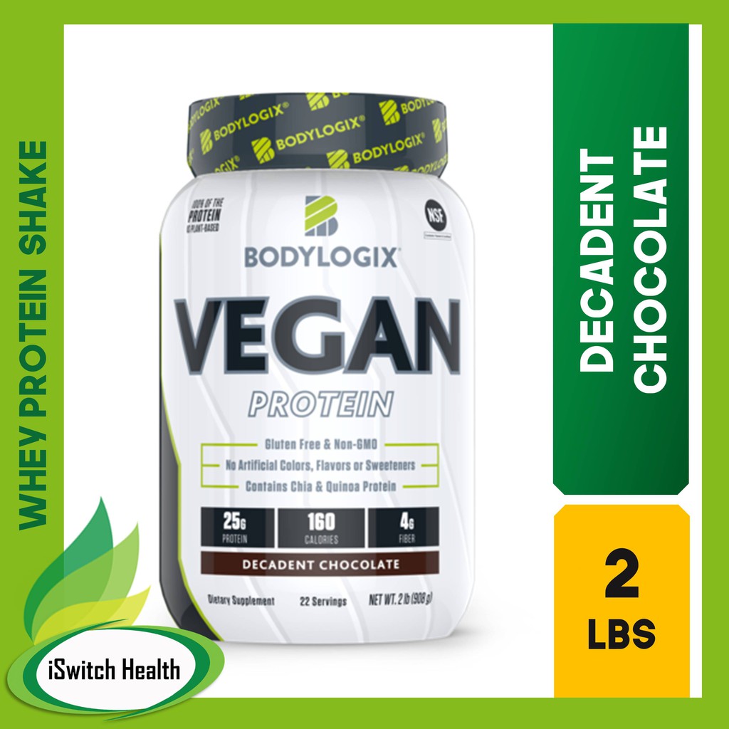 BodyLogix Vegan Protein Powder 2lbs Decadent Chocolate Plant Based