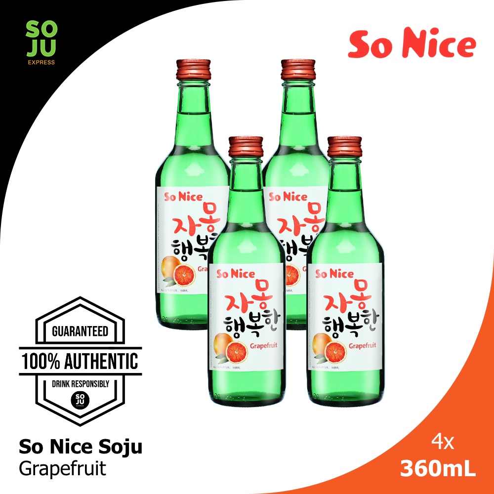So Nice Soju Grapefruit 360ml x 4 Shopee Philippines