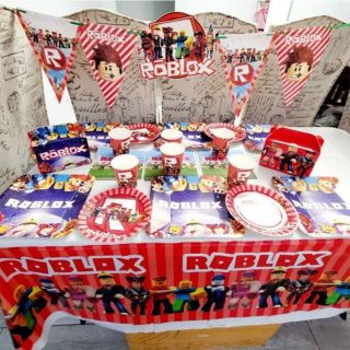 Ready Roblox Building Block Disposable Tablecloth Birthday Party Wedding Decoration Shopee Philippines - birthday roblox theme party