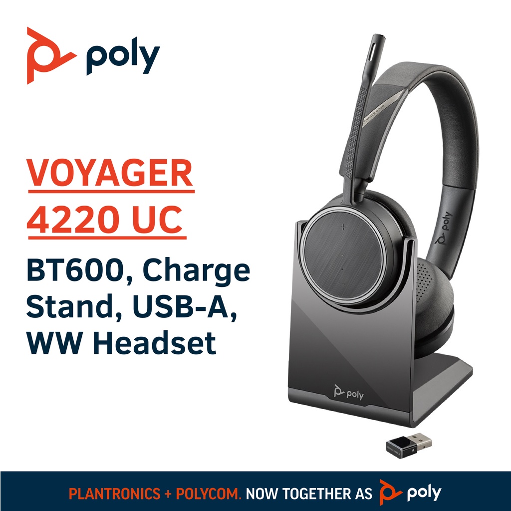 Plantronics Voyager 4220 Uc UsbA Stereo Bluetooth Headset With Charging Stand Shopee Philippines