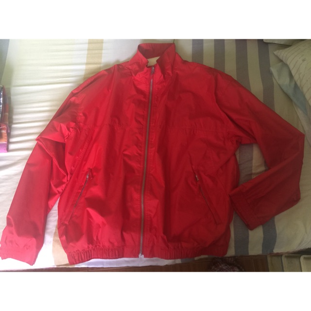 red raincoat