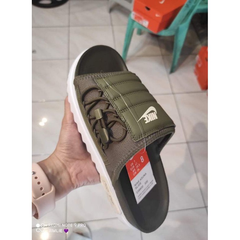nike slides army green