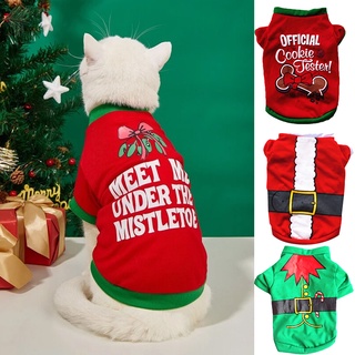 Dog Christmas Clothes Cat Xmas T-Shirt/Cute Dog Puppy T-Shirt Pet Clothes Apparel Vests Costumes Clothing For Winter Warm
